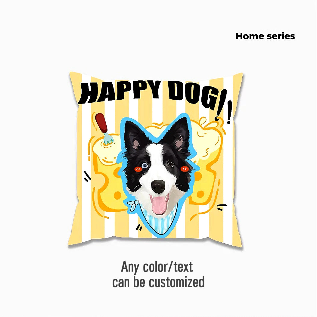 Hand-Drawn Design Pet Custom Irregular-Shaped Pillow